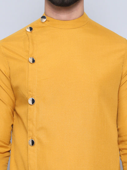 Even Apparels Men's Pure Cotton Yellow Sherwani Kurta - Distacart