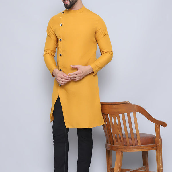 Even Apparels Men's Pure Cotton Yellow Sherwani Kurta - Distacart