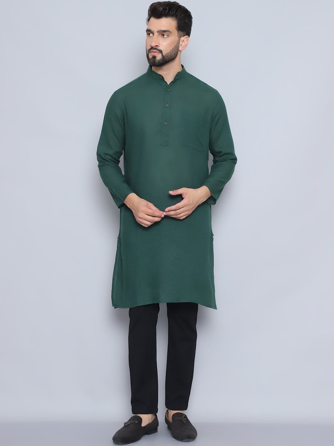 Even Apparels Men's Pure Cotton Green Kurta - Distacart