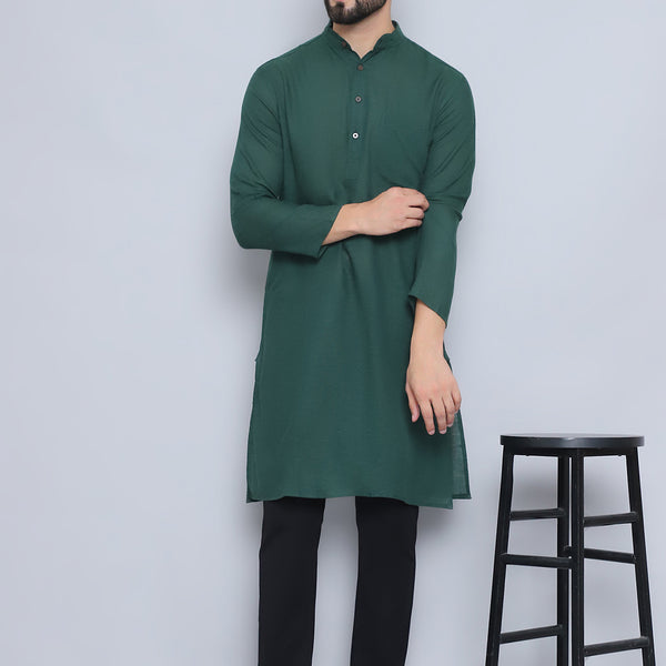 Even Apparels Men's Pure Cotton Green Kurta - Distacart