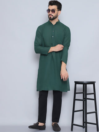 Even Apparels Men's Pure Cotton Green Kurta - Distacart