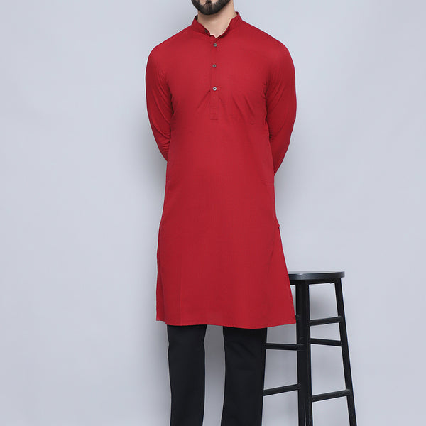 Even Apparels Men's Pure Cotton Maroon Kurta - Distacart