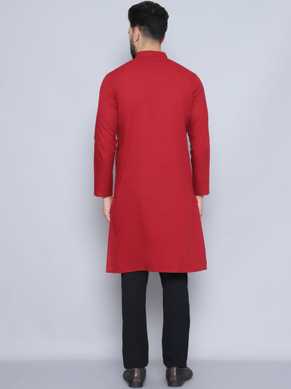 Even Apparels Men's Pure Cotton Maroon Kurta - Distacart