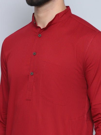 Even Apparels Men's Pure Cotton Maroon Kurta - Distacart