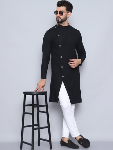 Even Apparels Men's Pure Cotton Black Sherwani Kurta - Distacart
