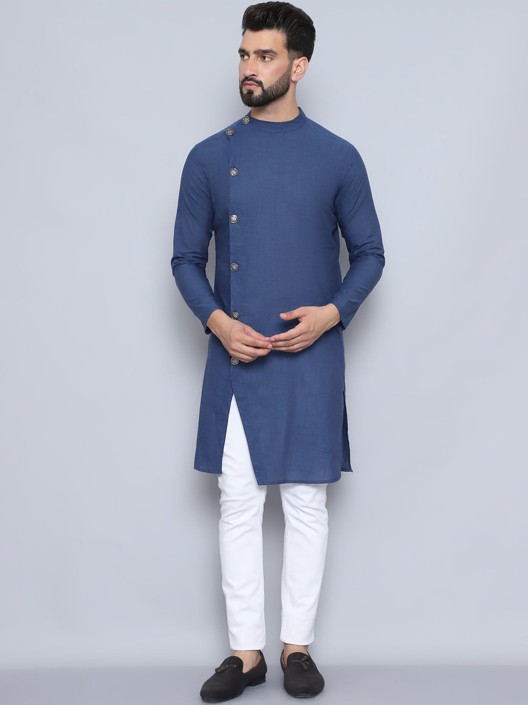 Even Apparels Men's Pure Cotton Grey Sherwani Kurta - Distacart