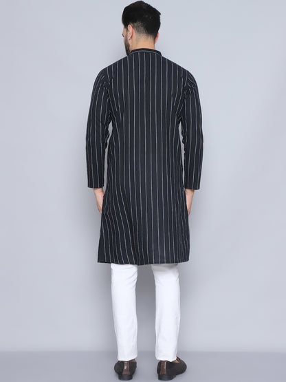 Even Apparels Men's Pure Cotton Black Kurta - Distacart