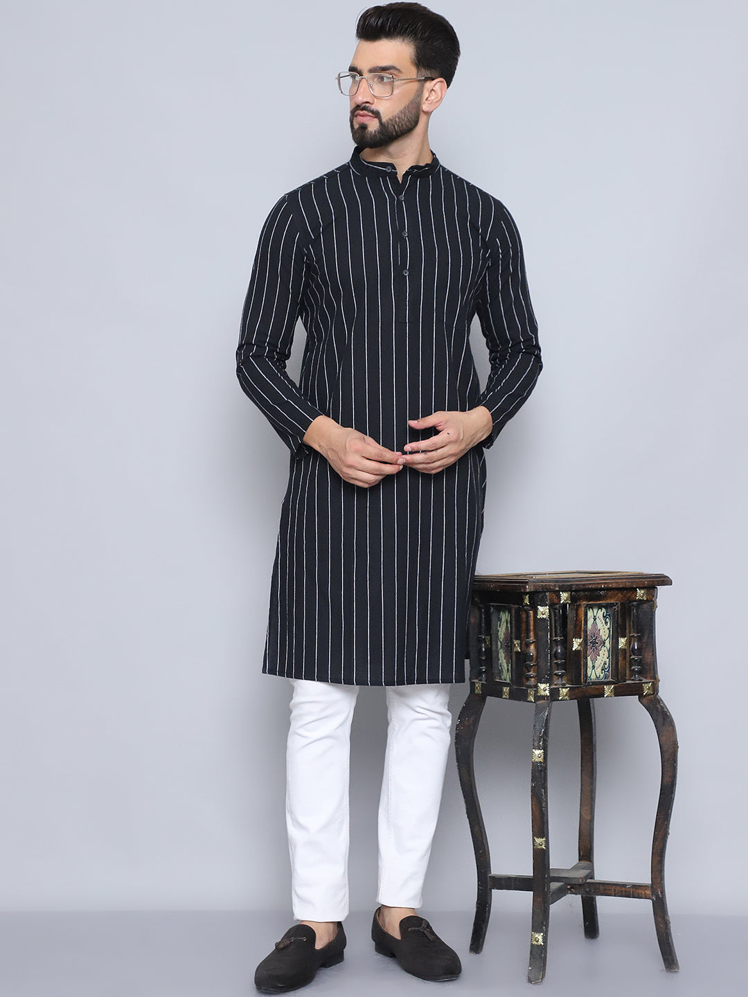 Even Apparels Men's Pure Cotton Black Kurta - Distacart