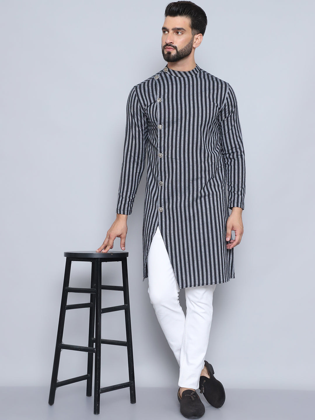 Even Apparels Men's Pure Cotton Black Sherwani Kurta - Distacart