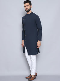 Thumbnail for Even Apparels Men's Pure Cotton Blue Sherwani Kurta