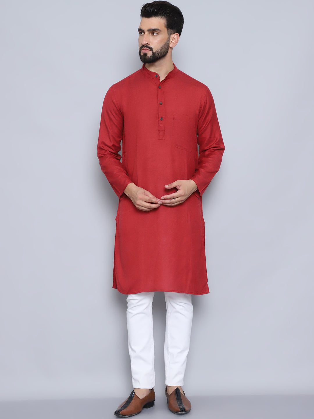 Even Apparels Men's Pure Cotton Rust Kurta - Distacart