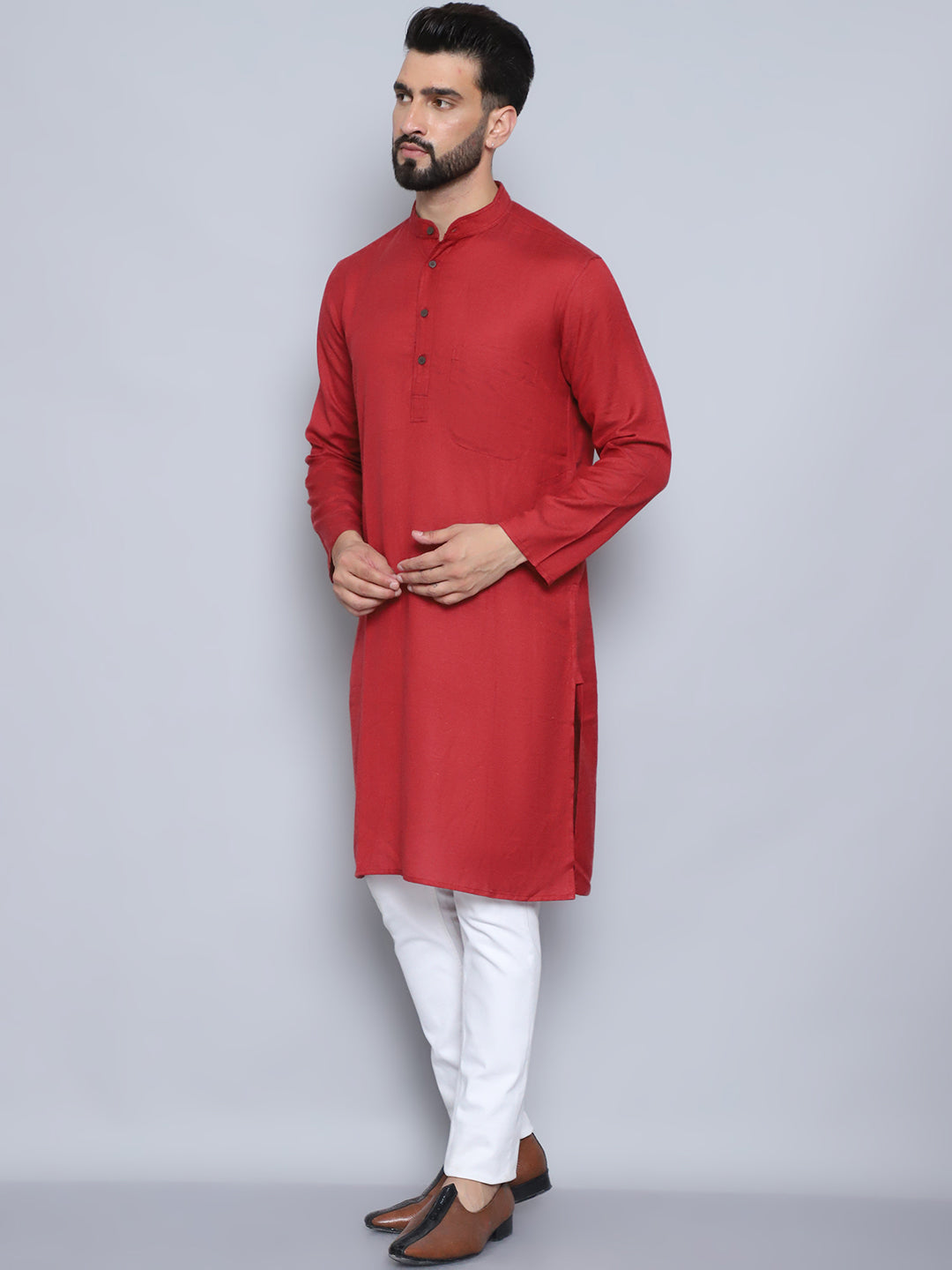 Even Apparels Men's Pure Cotton Rust Kurta - Distacart