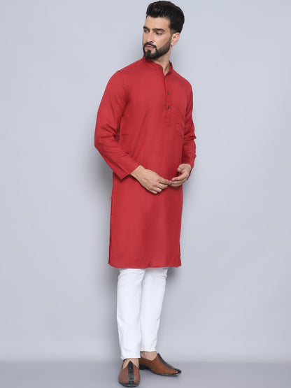 Even Apparels Men's Pure Cotton Rust Kurta - Distacart