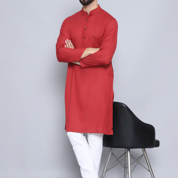 Even Apparels Men's Pure Cotton Rust Kurta - Distacart