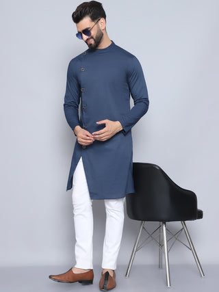 Even Apparels Men's Pure Cotton Blue Sherwani Kurta - Distacart