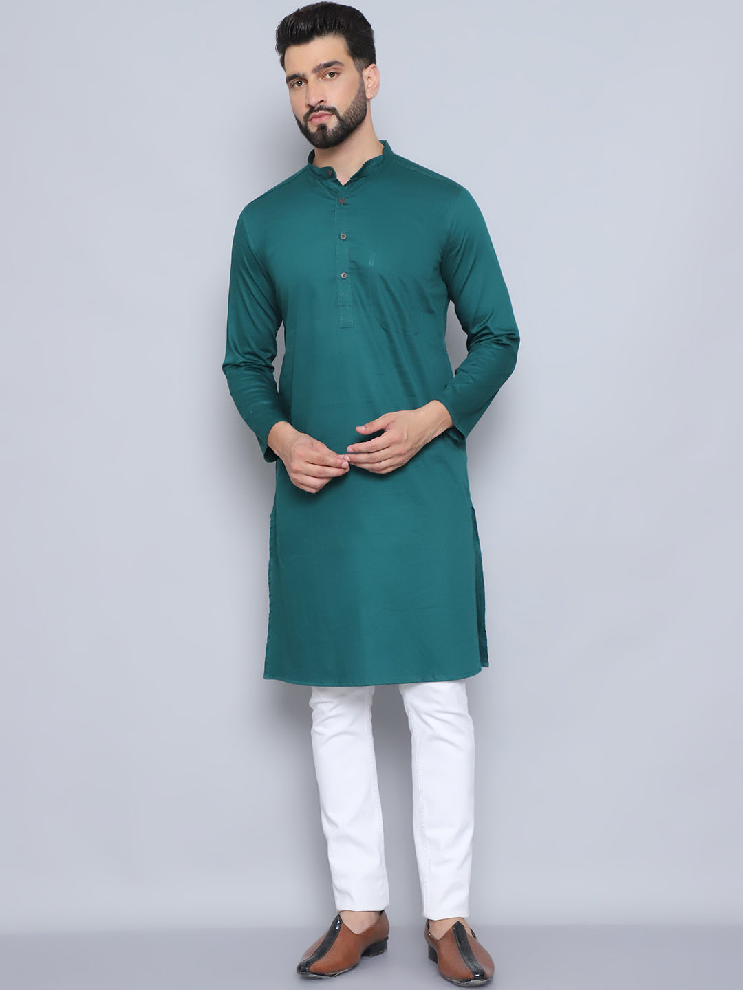 Even Apparels Men's Pure Cotton Green Kurta - Distacart
