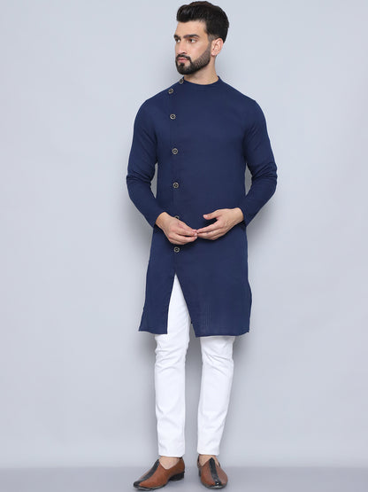 Even Apparels Men's Pure Cotton Blue Sherwani Kurta - Distacart