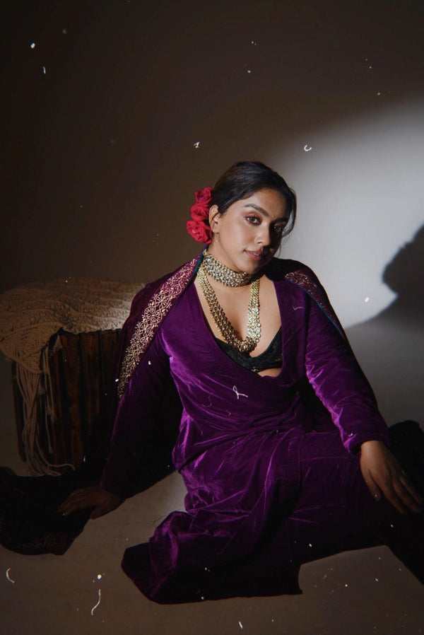 trueBrowns Wine Velvet Angrakha | Relove