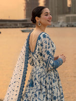 Thumbnail for Yash Enterprise White Georgette Party Wear Embroidery Suit Set - Distacart