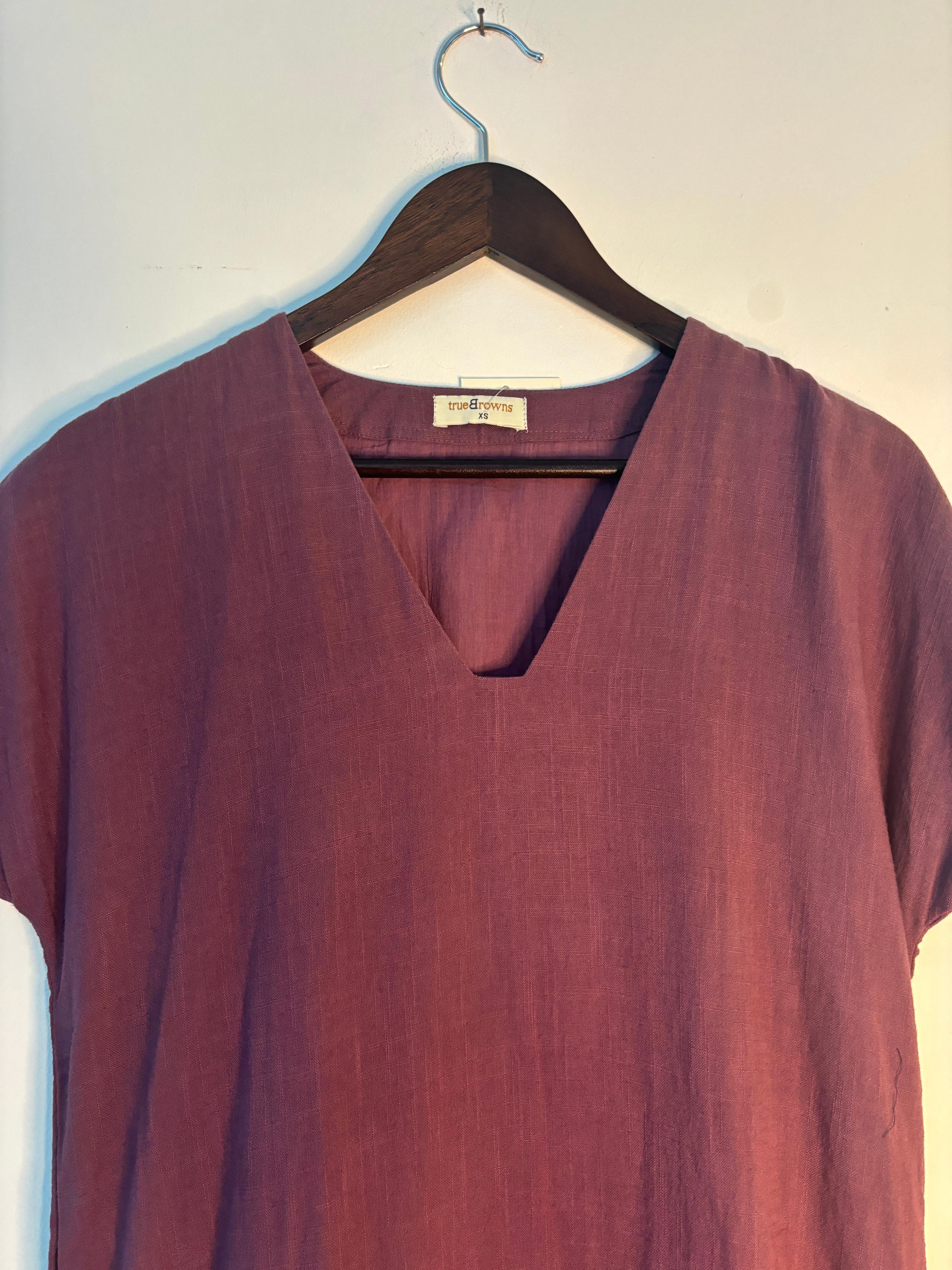 trueBrowns Purple Gauze Dress - Distacart