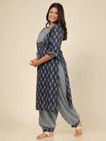Thumbnail for Aramya Straight Soft Cotton Block Print Women's Kurta - Blue - Distacart