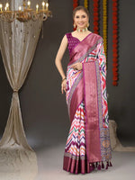 Thumbnail for Vedant Vastram Wine Color Kanjeevaram Silk Saree - Wine - Distacart