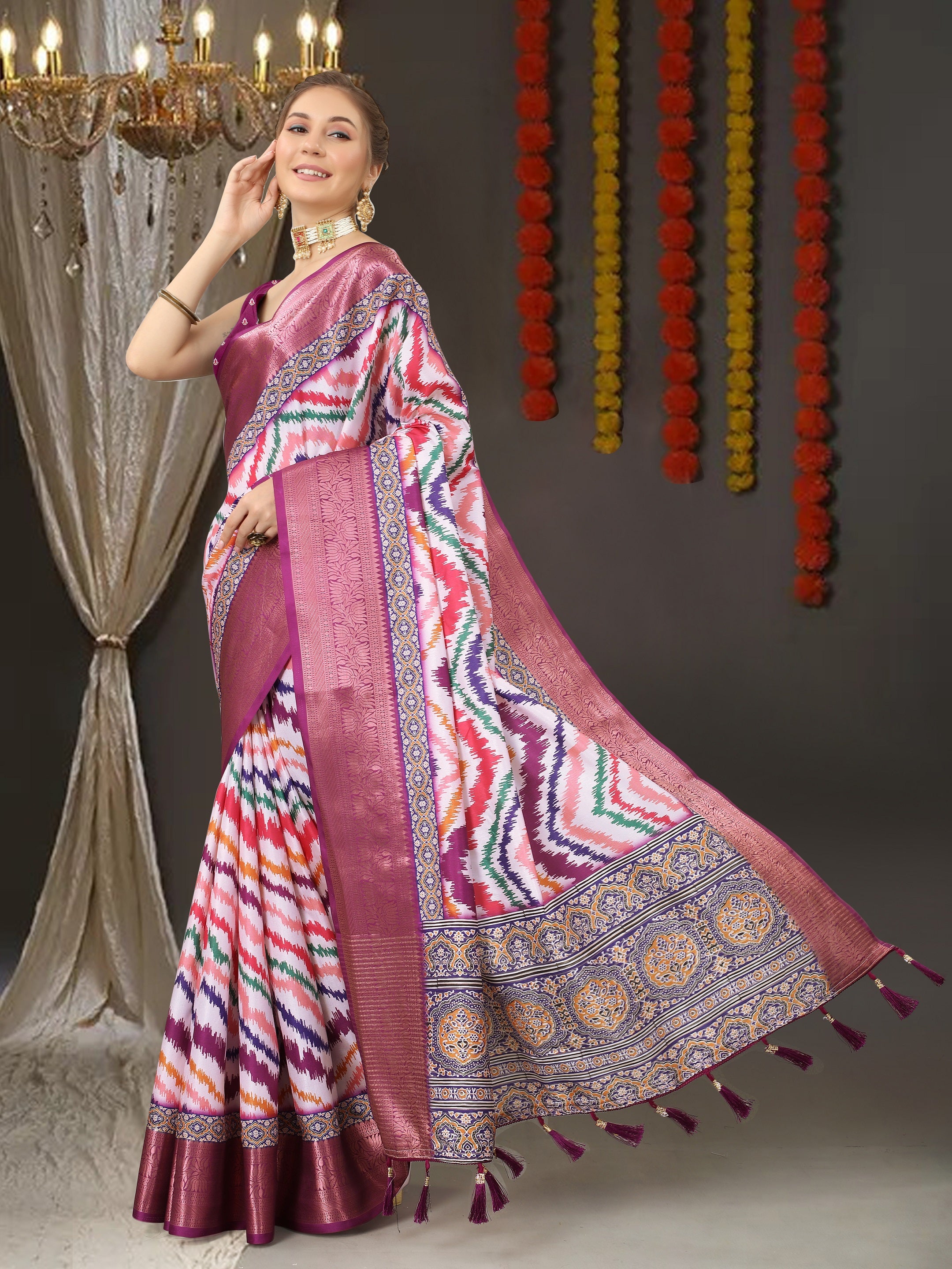 Vedant Vastram Wine Color Kanjeevaram Silk Saree - Wine - Distacart