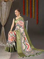 Thumbnail for Vedant Vastram Mehndi Color Kanjeevaram Silk Saree - Mehndi - Distacart
