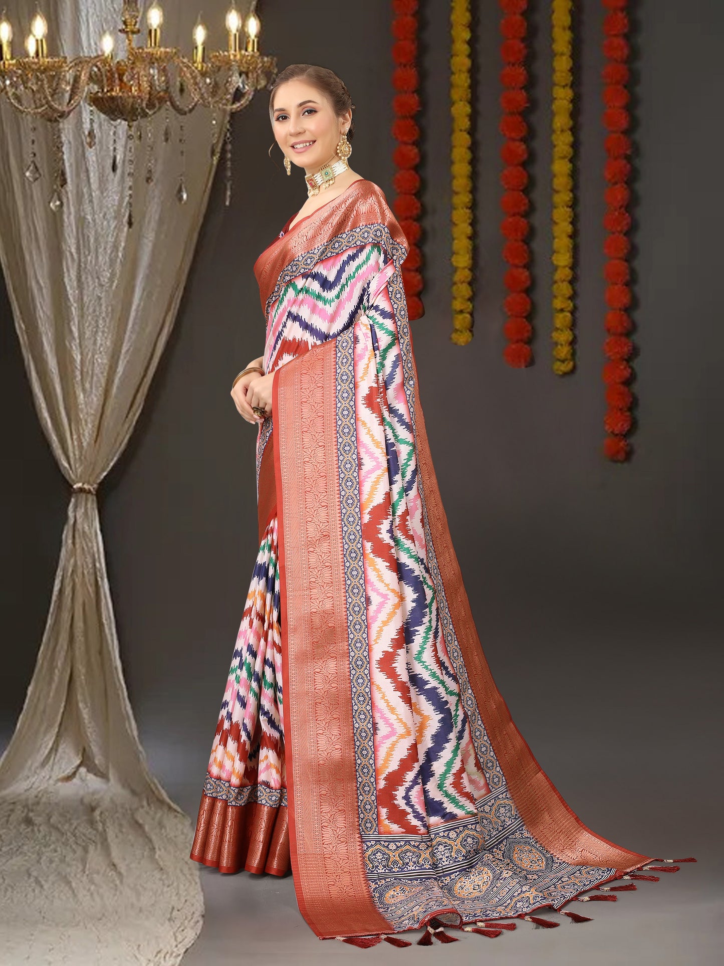 Vedant Vastram Maroon Color Kanjeevaram Silk Saree - Maroon - Distacart