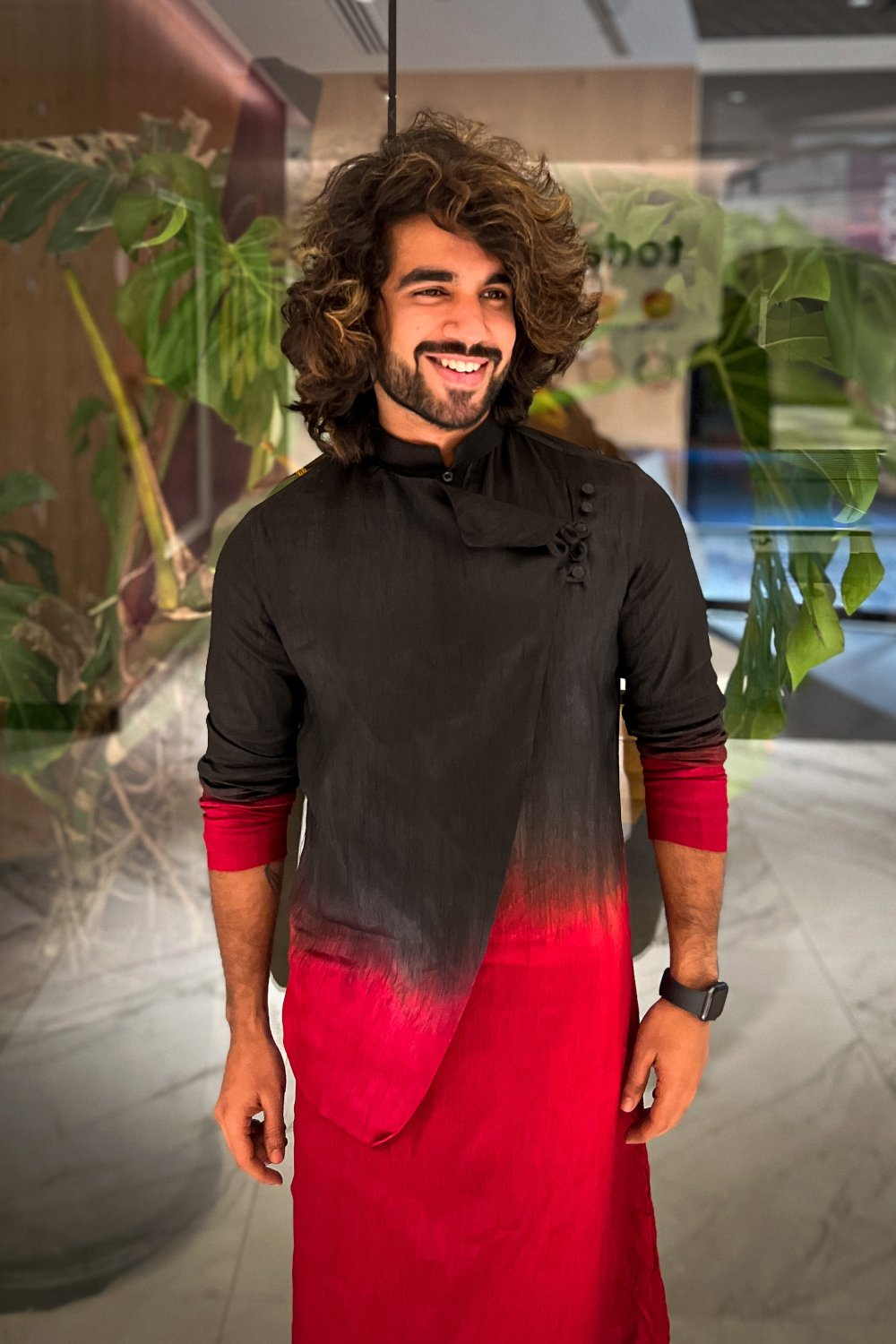 Pattern Ombre Kurta by Hilo Design - Distacart