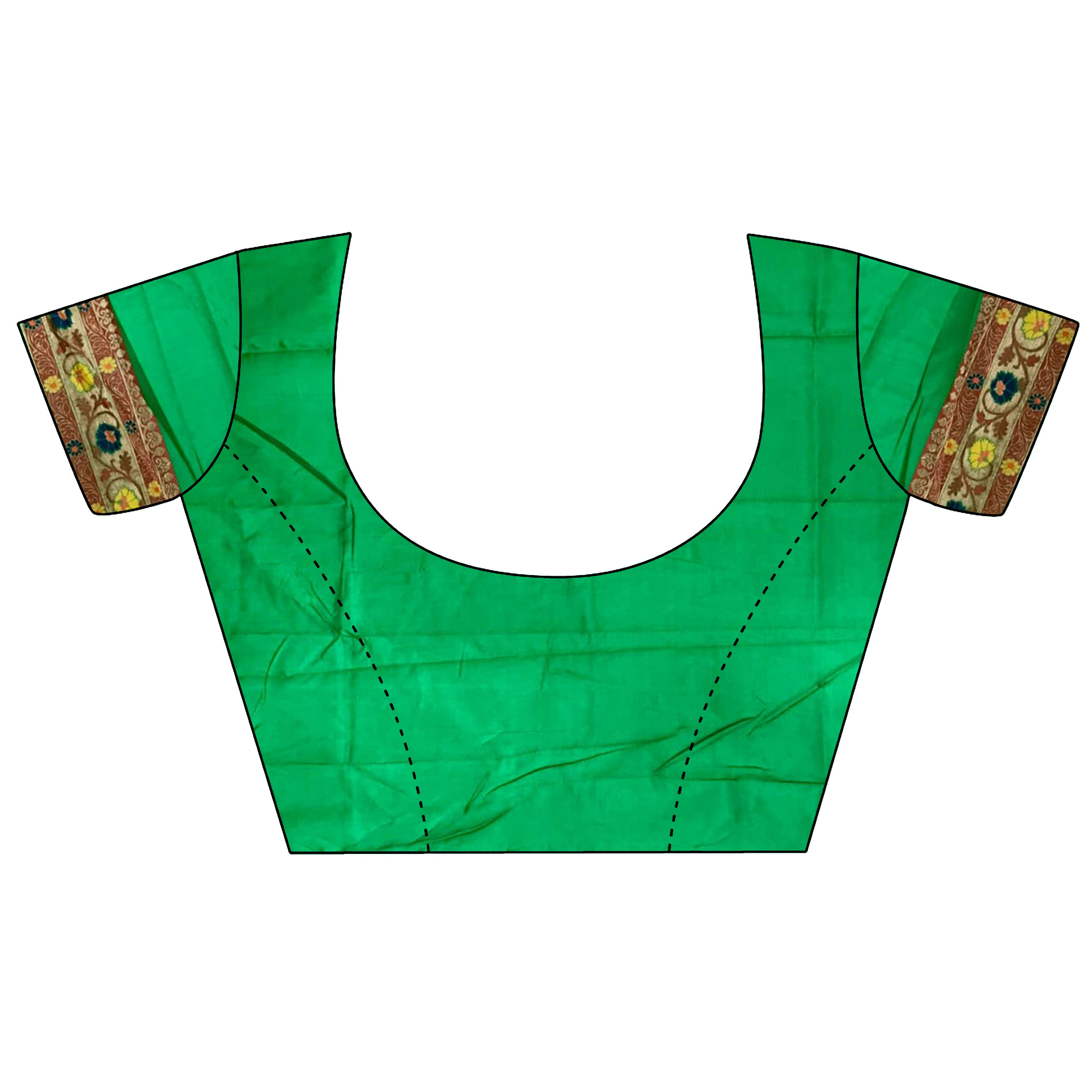 Joban Fashion Green Banarasi Soft Silk Woven Saree