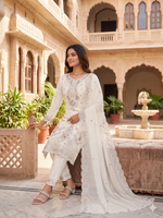 Thumbnail for Teeya Creation Womens New Trendy Silk With Heavy Embroiedery With Sequence Work Kurta Set - Dista