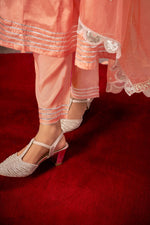 Thumbnail for BulBul Indu Muslin Peach Kurta Set With Dupatta