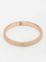 Thumbnail for NVR Men's Rose Gold Stainless Steel Kada Bracelet - Distacart