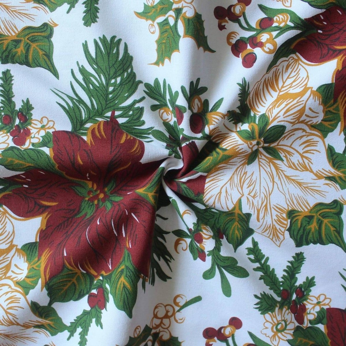 Airwill Cotton Floral Pattern 2 Seater Table Cloth - Maroon - Distacart