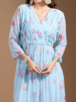 Thumbnail for Ode by House of Pataudi Women Floral Printed Regular Kurta with Trousers & With Dupatta - Distacart