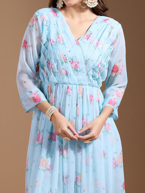 Ode by House of Pataudi Women Floral Printed Regular Kurta with Trousers & With Dupatta - Distacart