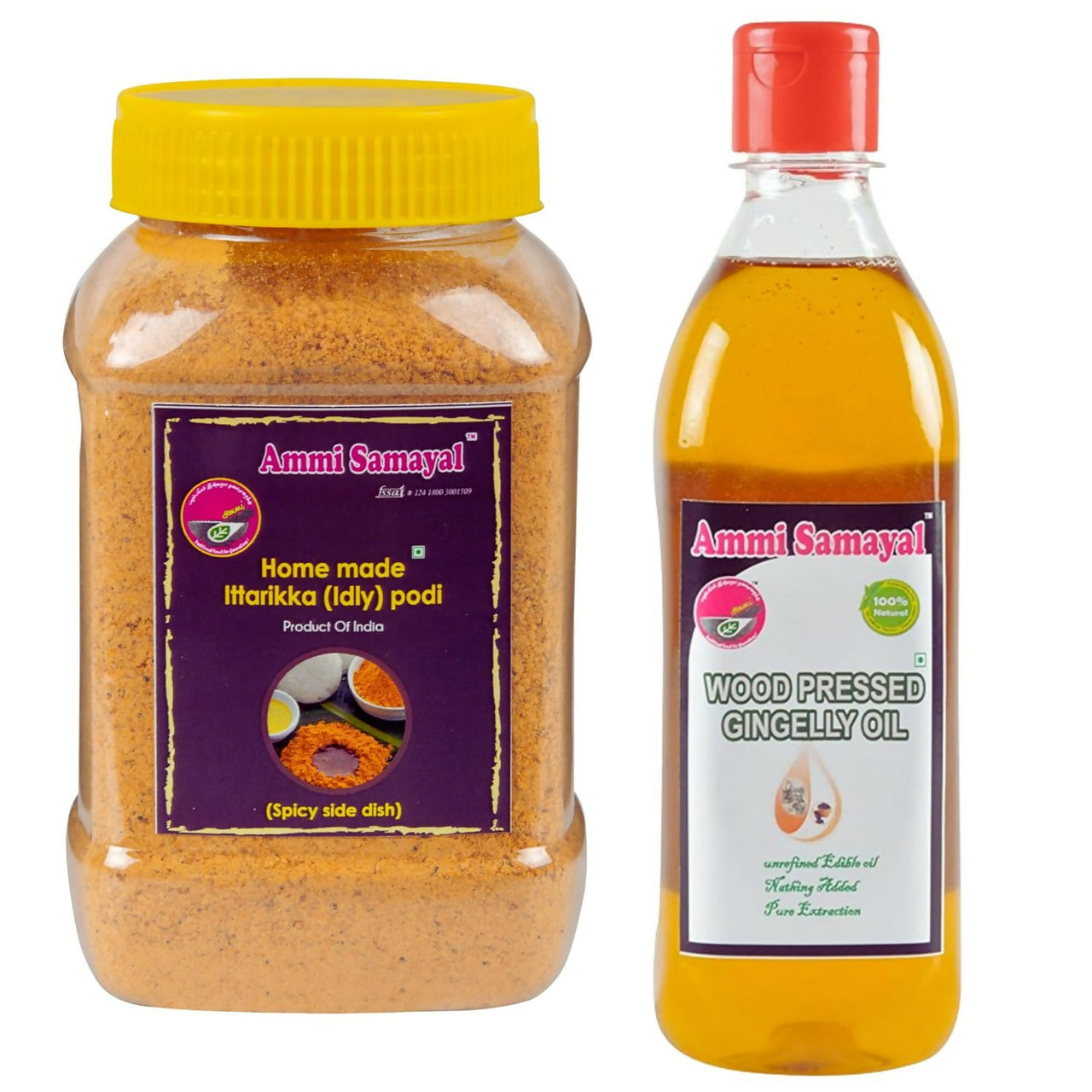 Ammi Samayal Homemade Idli Podi and Cold Pressed Sesame Oil Combo - Distacart
