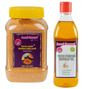 Ammi Samayal Homemade Idli Podi and Cold Pressed Sesame Oil Combo - Distacart