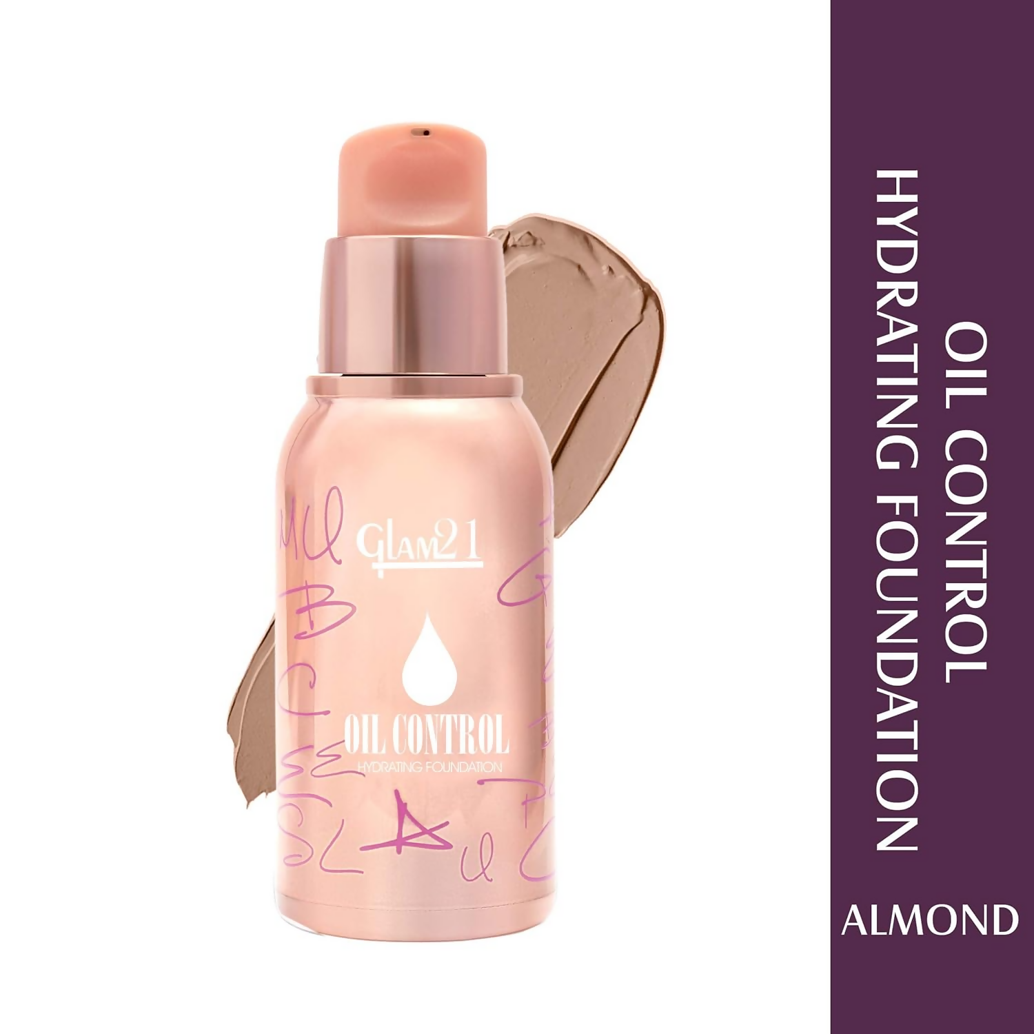 Glam21 Oil Control Hydrating Foundation - 04 Almond - Distacart