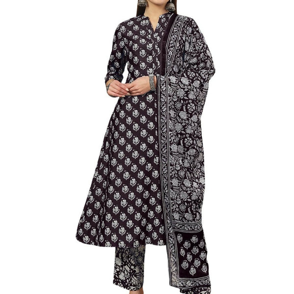 Vamika Poly Rayon Printed Wine Red Party Wear/Casual Wear/Office Wear Kurta Set/Suit - Distacart