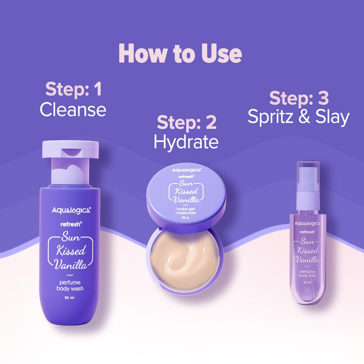 Aqualogica Refresh+ Vanilla Body Care Gift Set Kit - Distacart