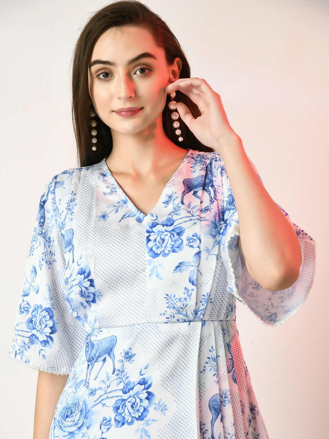 Myshka Women's White Printed Dress - Distacart