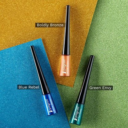 Pilgrim Metallic Eyeliner Boldly Bronze, Long Lasting & Smudge Proof Enriched With Argan Oil - Distacart