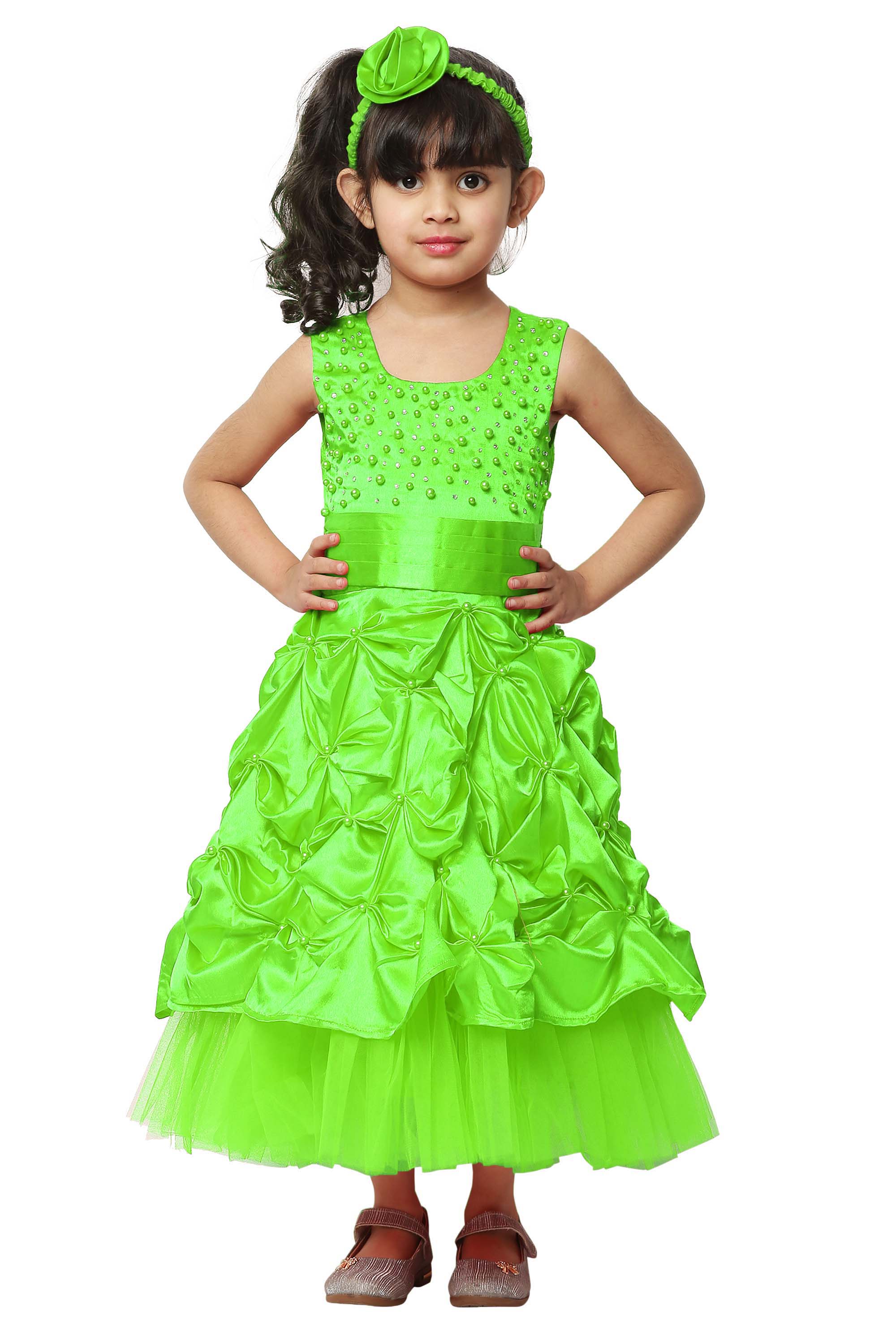 Asmaani Kids Party Wear Stylish Dresses, Perfect for Parties, Functions & Vacations - Mint Green - Distacart