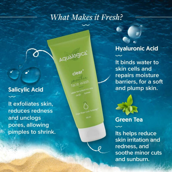 Aqualogica Clear+ Smoothie Face Wash - Distacart