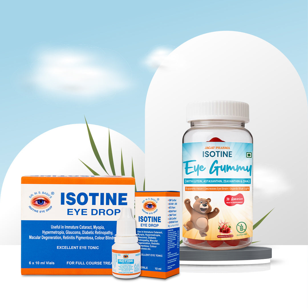 Jagat Pharma Isotine Eye Gummy (Kids) + Isotine Plain Combo: Daily Care for Healthy Eyes