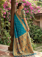Thumbnail for Shree Shyam Fashion Sky Blue Soft Silk Saree - Dista
