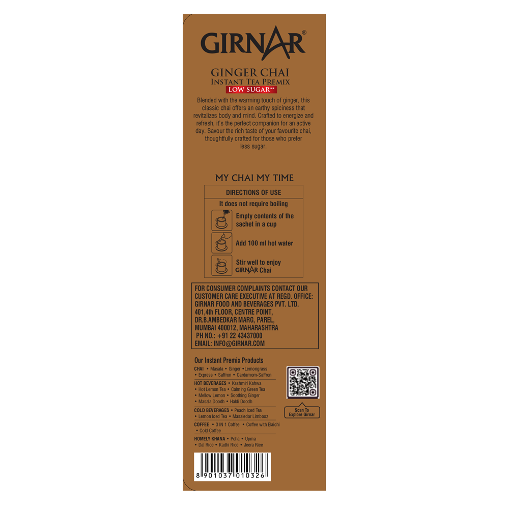 Girnar Instant Tea Premix With Ginger (Low Sugar) - Distacart