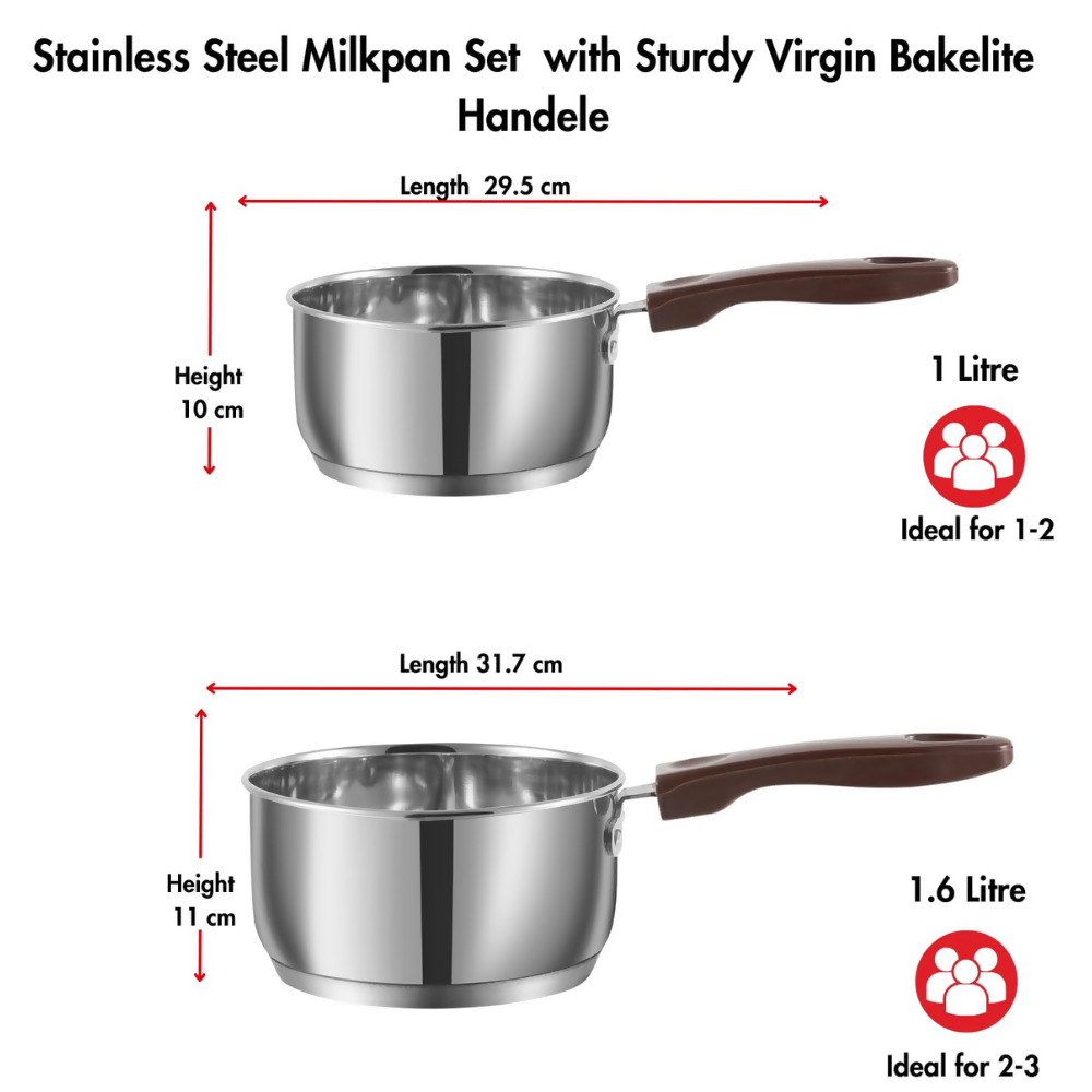 Vinod Stainless Steel Milkpan/Saucepan - Dista